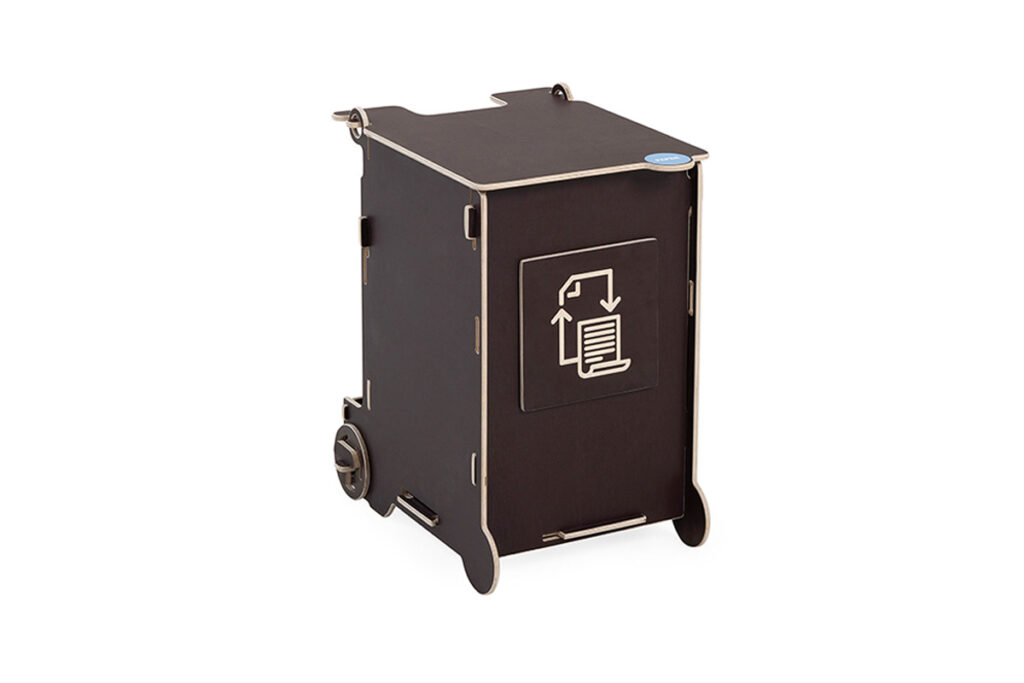 30L brown SORTAIDER recycling bin with compartments for efficient waste sorting. Ideal for small spaces such as apartments, offices, and cafes with an eco-friendly touch