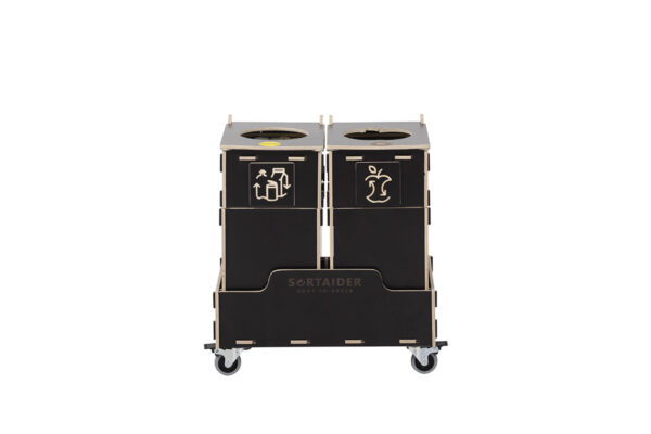 Recycling bin – A durable and eco-friendly 10-liter brown recycling bin with 2 compartments, designed for efficient recycling management.