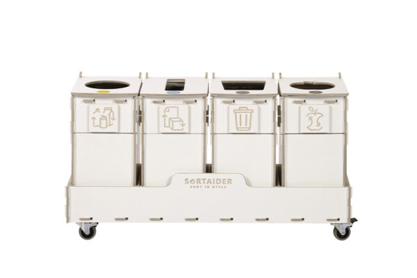 Recycling bin – A sleek and functional 10-liter white recycling bin with 4 compartments, blending modern design with sustainability.