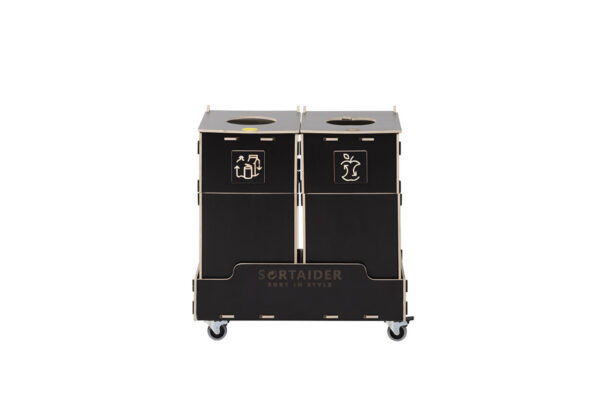 Recycling bin – A durable and eco-friendly 30-liter brown recycling bin with 2 compartments, designed for efficient recycling management.
