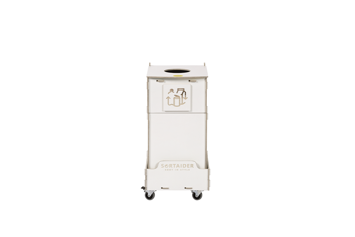 Recycling bin – A spacious and stylish 30-liter white recycling bin with 1 compartment, ideal for simple waste sorting at home or office.