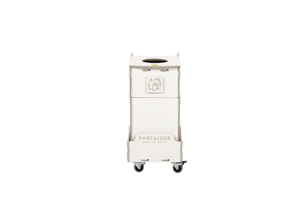 Recycling bin – A spacious and stylish 40-liter white recycling bin with 1 compartment, ideal for simple waste sorting at home or office.