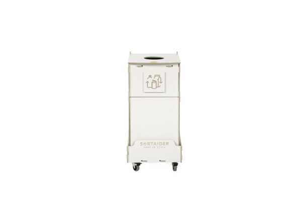 Recycling bin – A spacious and stylish 60-liter white recycling bin with 1 compartment, ideal for simple waste sorting at home or office.