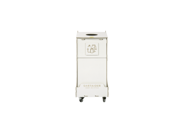 Recycling bin – A spacious and stylish 90-liter white recycling bin with 1 compartment, ideal for simple waste sorting at home or office.