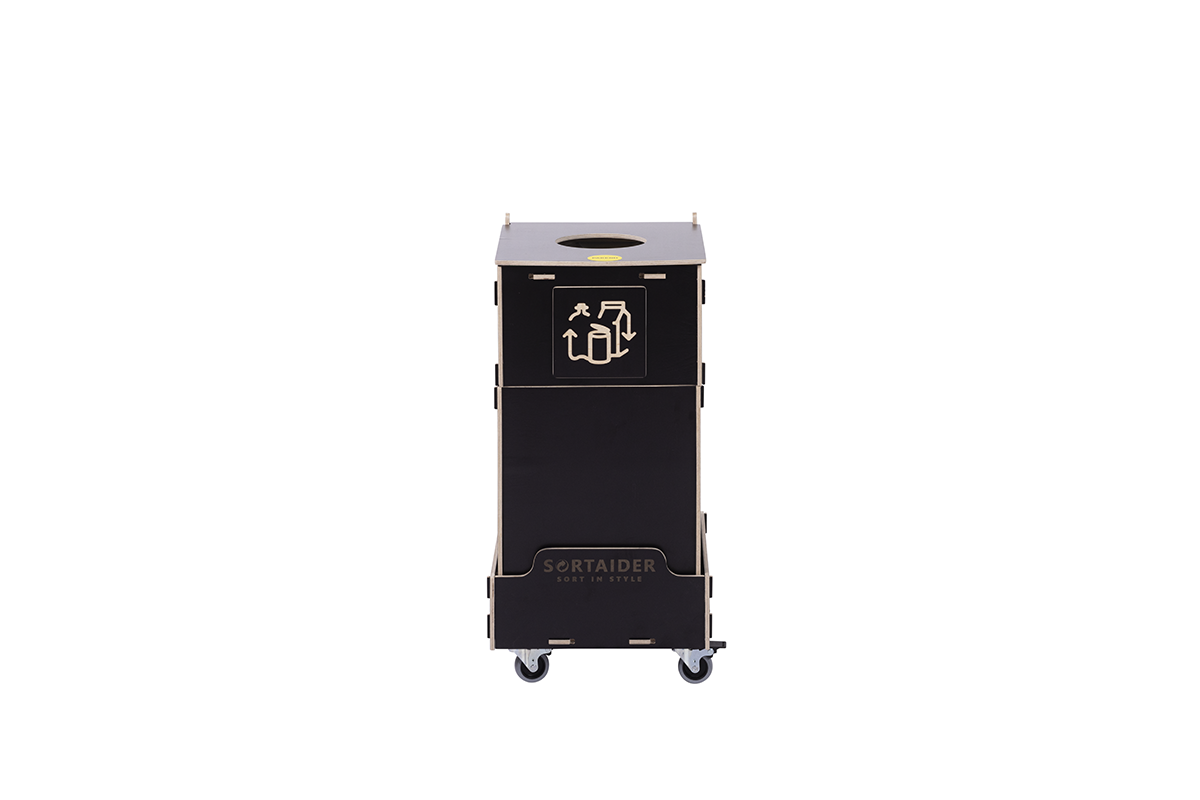 Recycling bin – A spacious and stylish 40-liter brown recycling bin with 1 compartment, ideal for simple waste sorting at home or office.