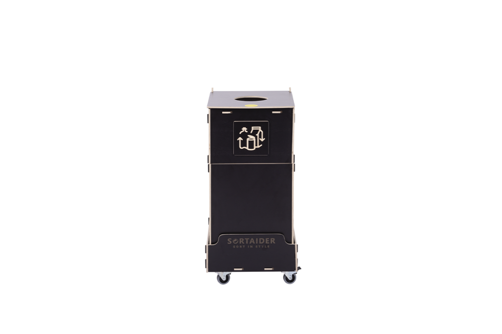 Recycling bin – A spacious and stylish 60-liter brown recycling bin with 1 compartment, ideal for simple waste sorting at home or office.