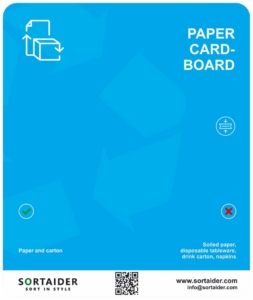 Paper and cardboard sorting guide - blue lable