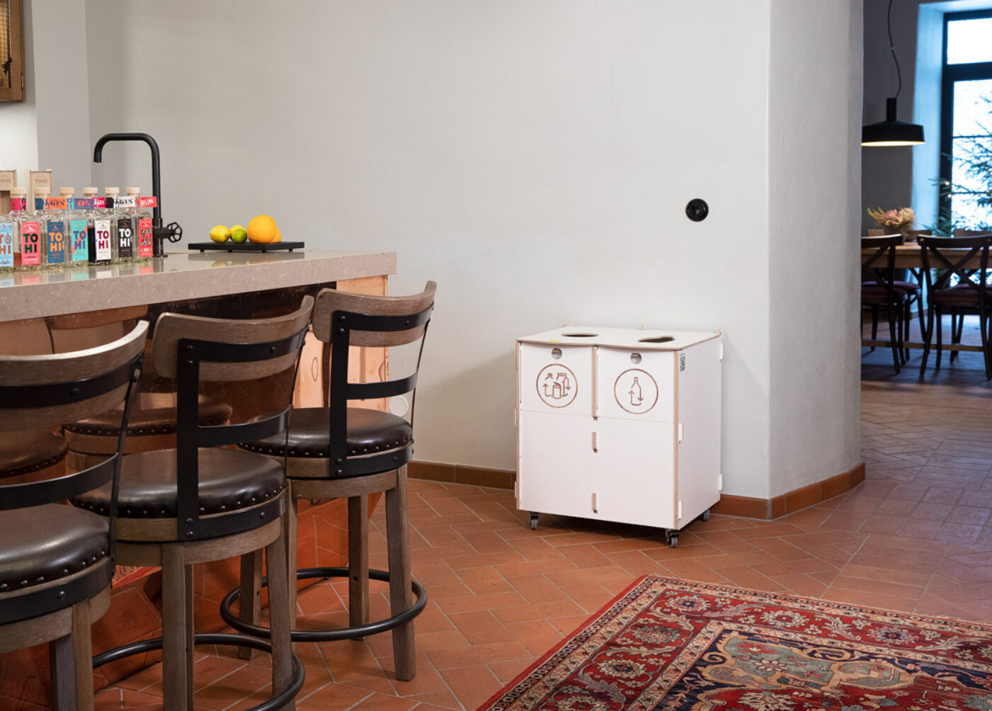 Waste management recycling bins for hotels for organized and efficient waste sorting.