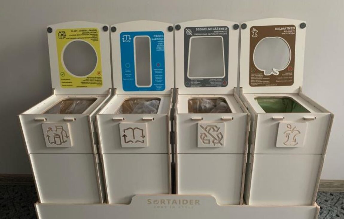 Recycling bins for kindergartens in Tallinn, helping children learn proper waste sorting habits in schools and nurseries.