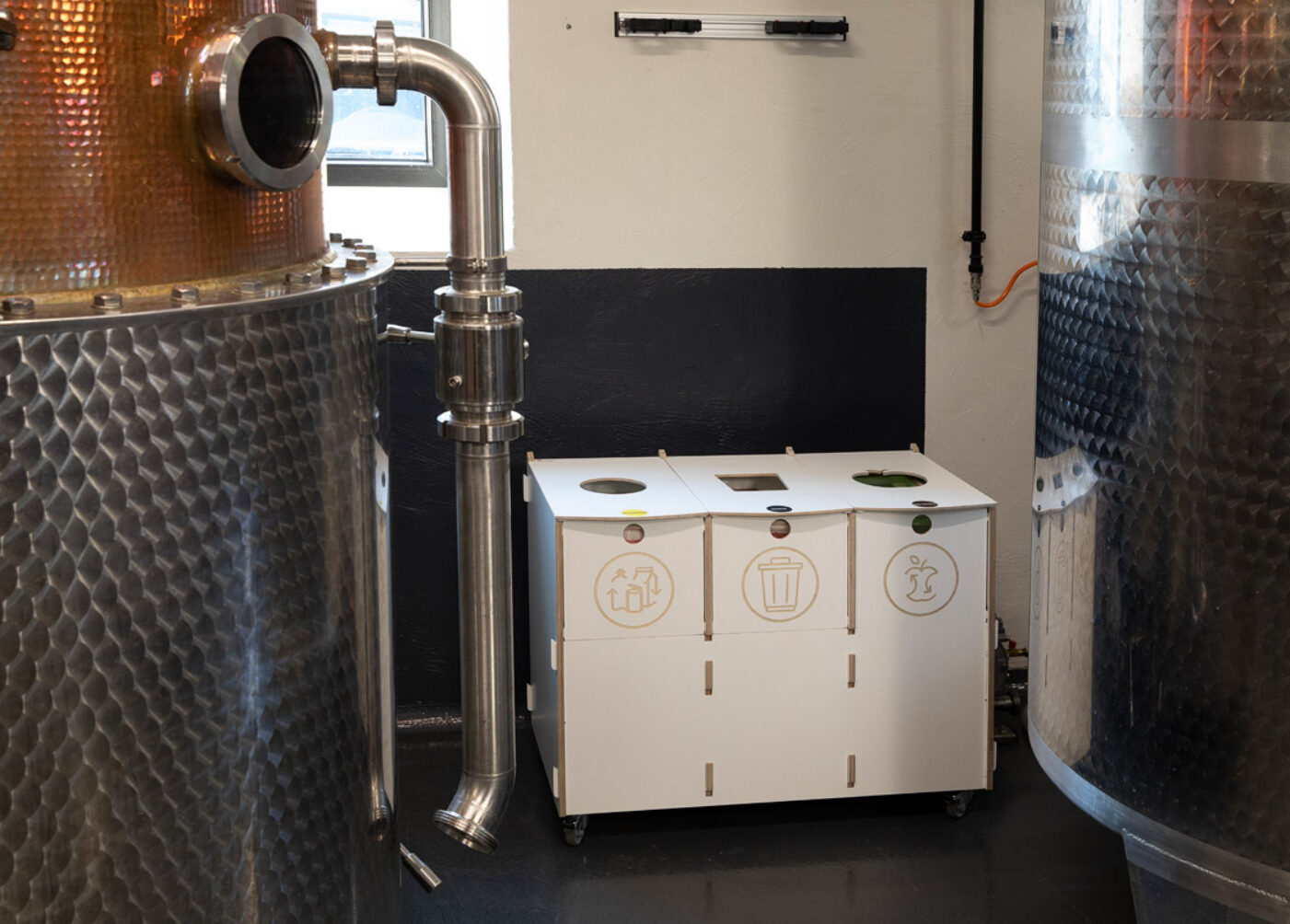 Recycling waste bins for organized and efficient recycling in offices, schools, or public spaces.