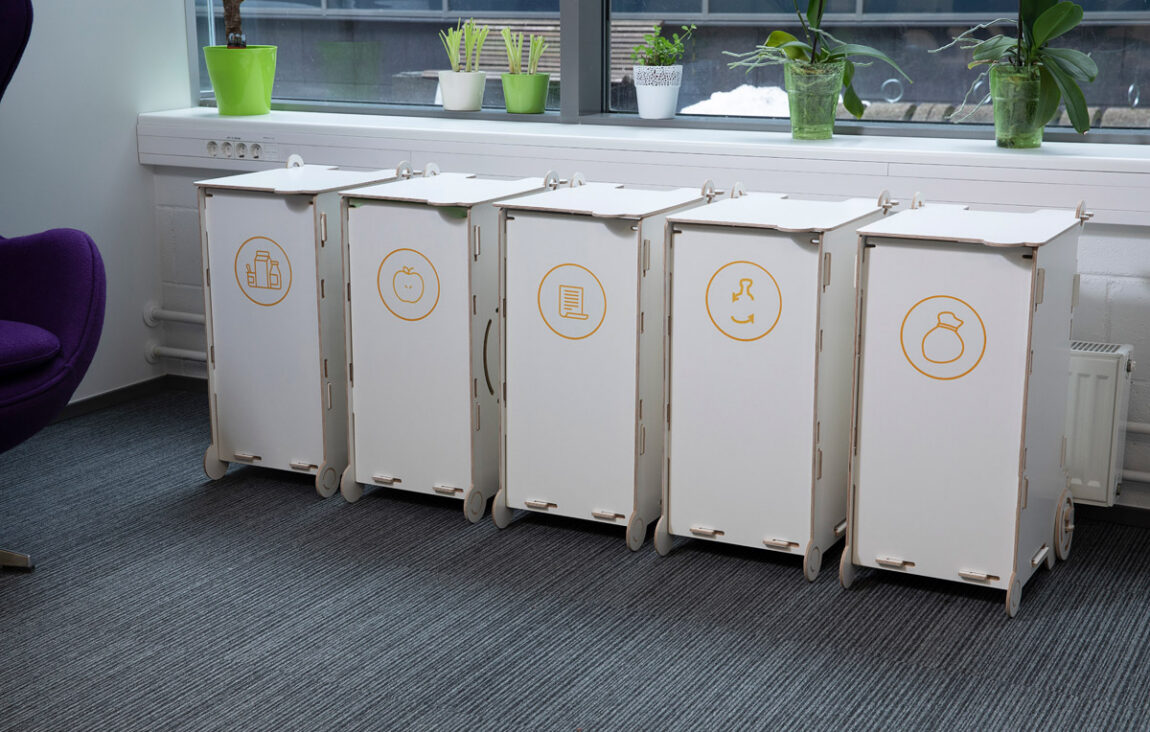 Waste sorting solutions for the office include waste sorting bins that support efficient trash removal and organized waste handling