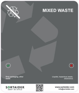 Vejledning i genbrug – mærkat til blandet affald