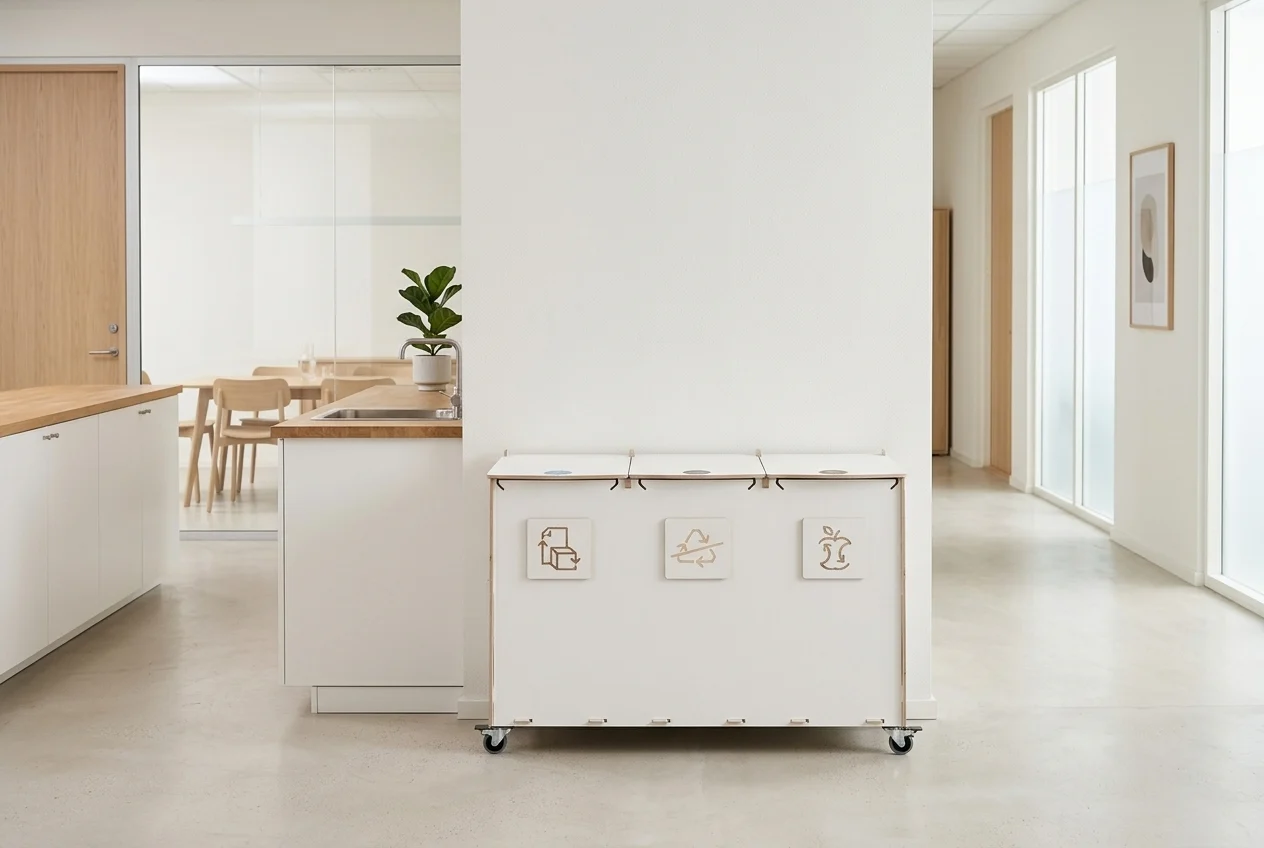 Sorter bins in workplace