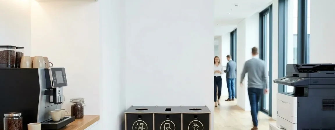 Container bins in office