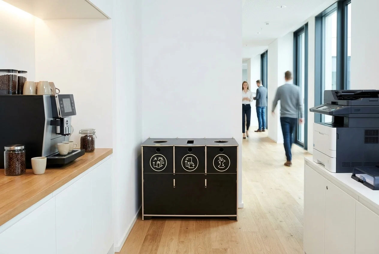 Containeri prügikastid büroos