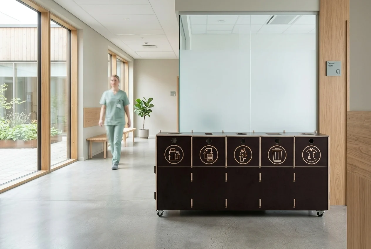 Plywood hospital bin