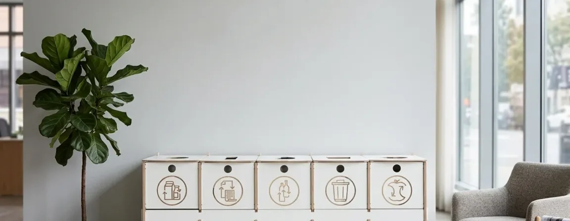 Birch plywood recycling bins