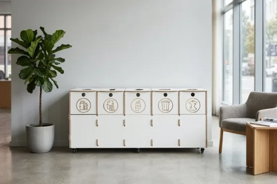 Birch plywood recycling bins