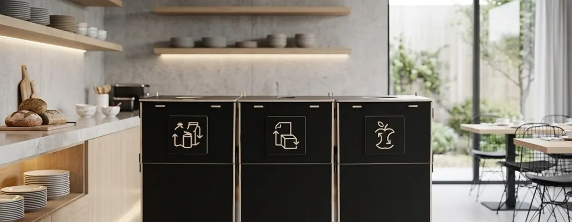 Hotel lobby recycling bin