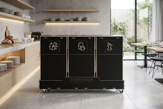 Hotel lobby recycling bin