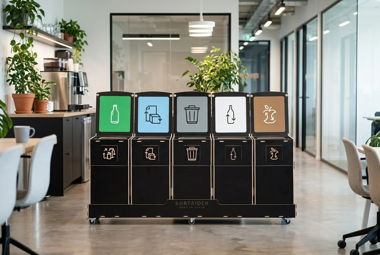 Office recycling hub placement