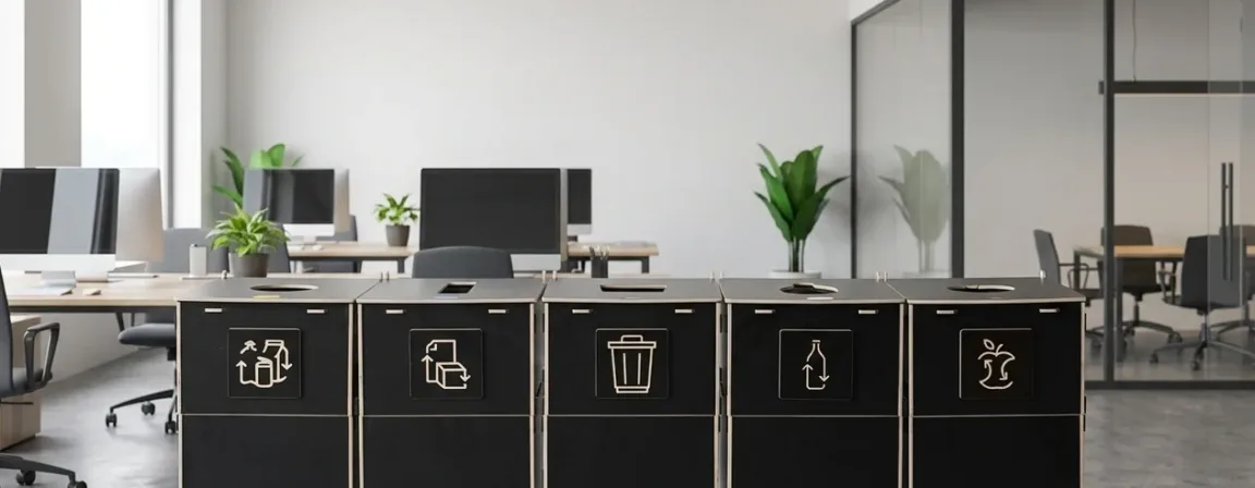 Modular office recycling bins