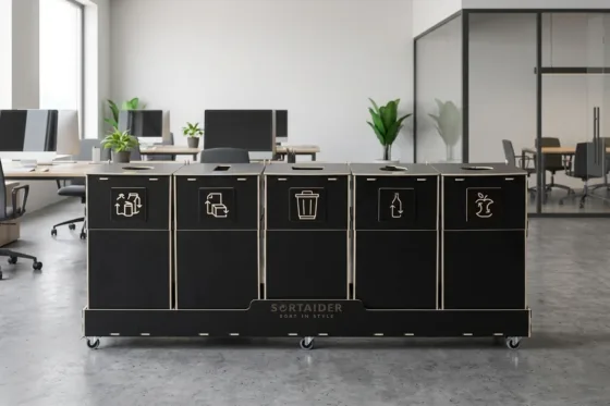 Modular office recycling bins