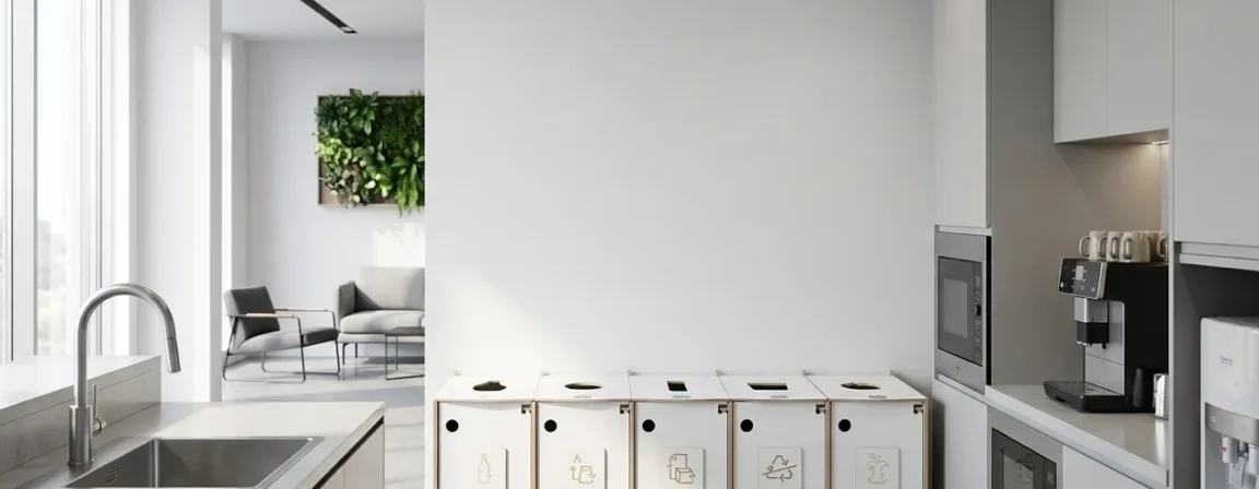 Office kitchen bin station