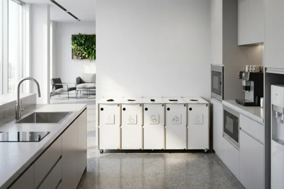 Office kitchen bin station