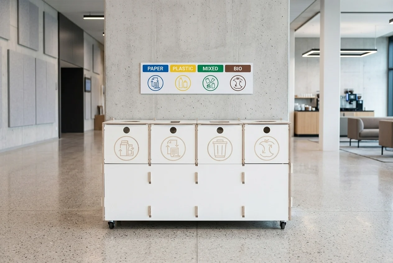Bins with clear signage