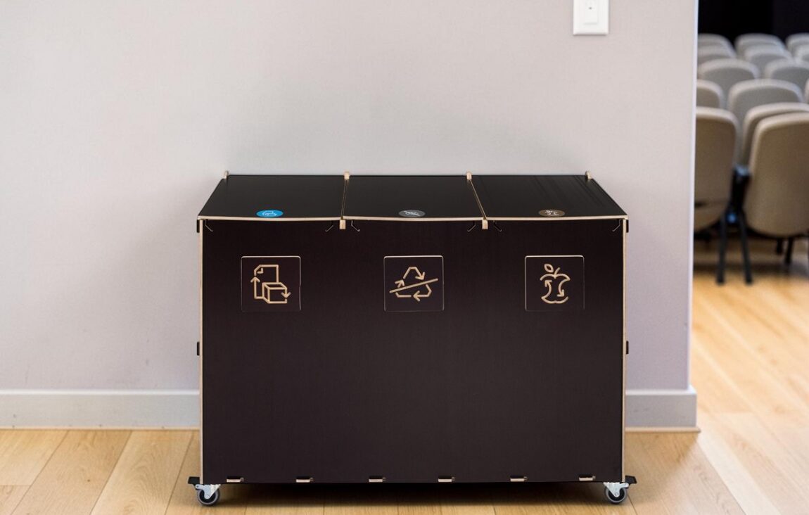 Assembly Hall Recycling Bin for Waste Sorting in assembly halls, auditoriums and educational facilities.