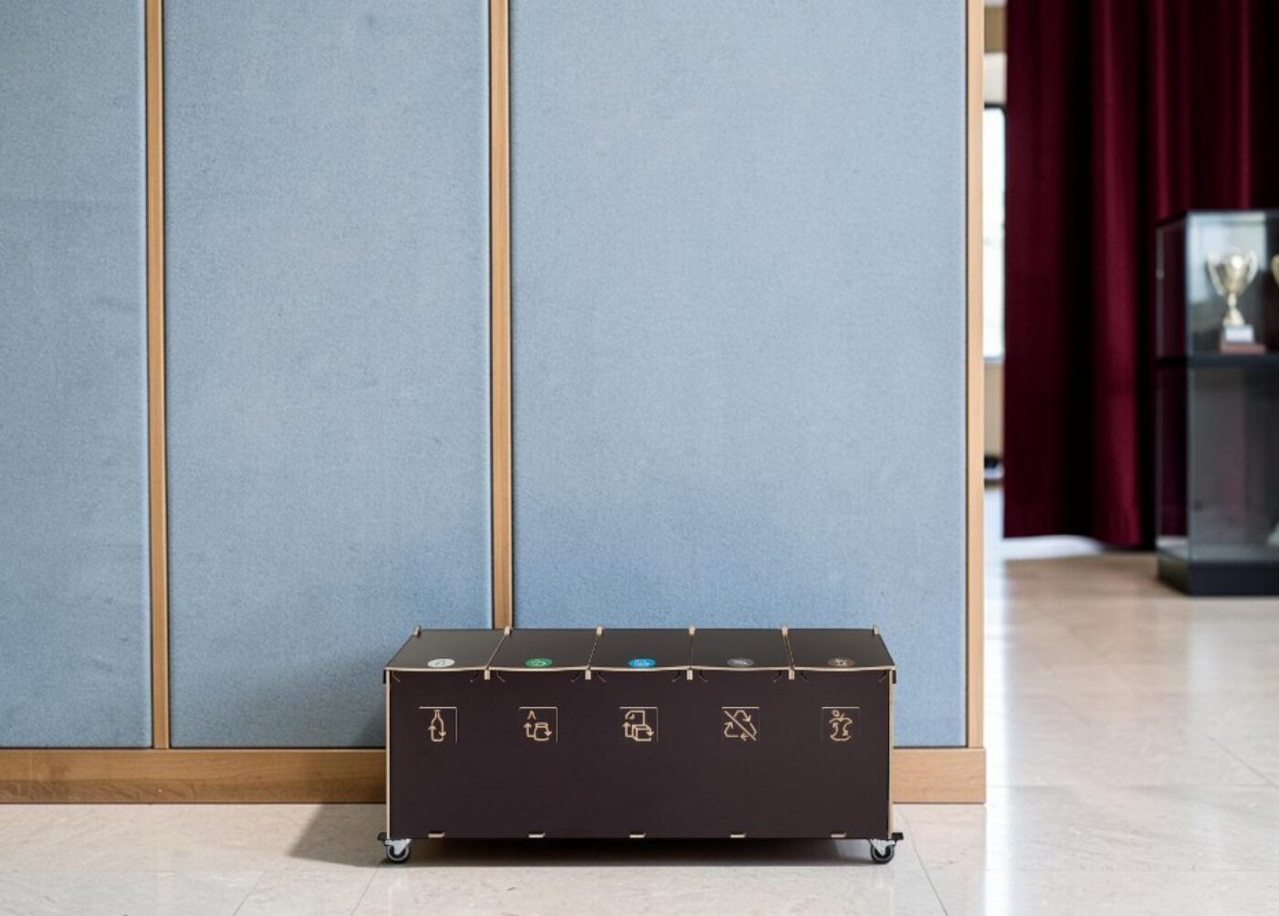 Auditorium Recycling Bin for Waste Sorting in auditoriums, assembly halls and educational event spaces.
