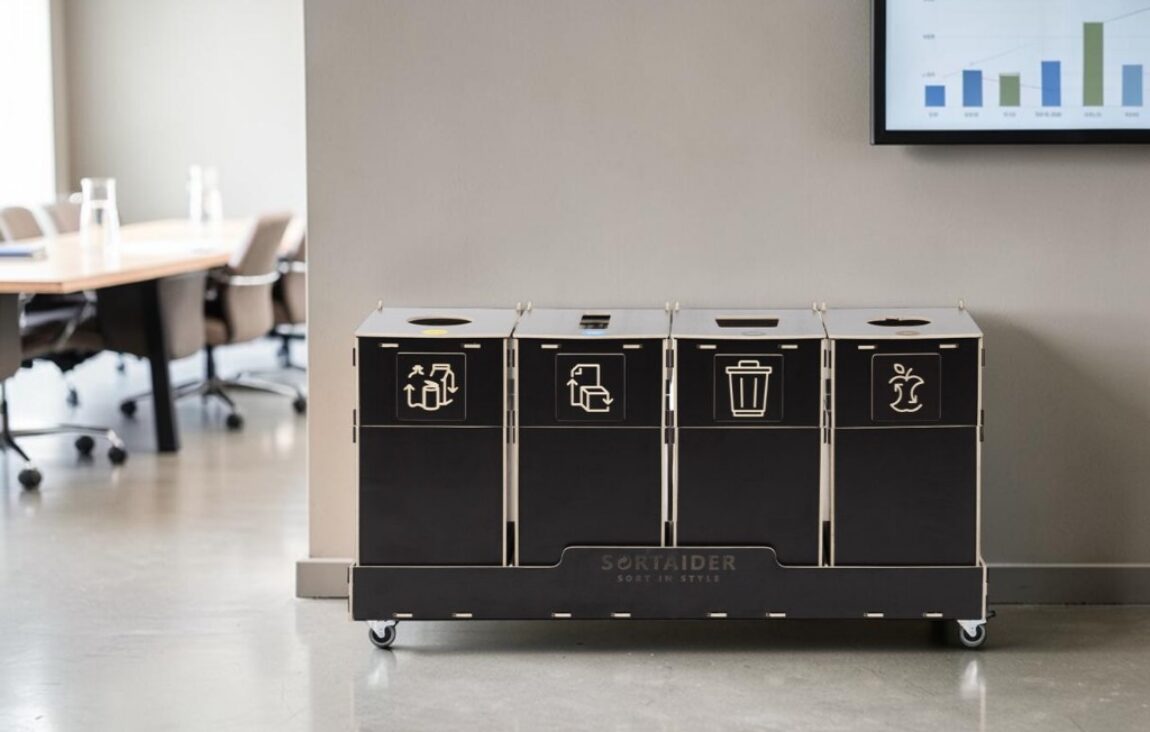 Boardroom Recycling Bin for Waste Sorting in boardrooms, executive meeting rooms and conference spaces.