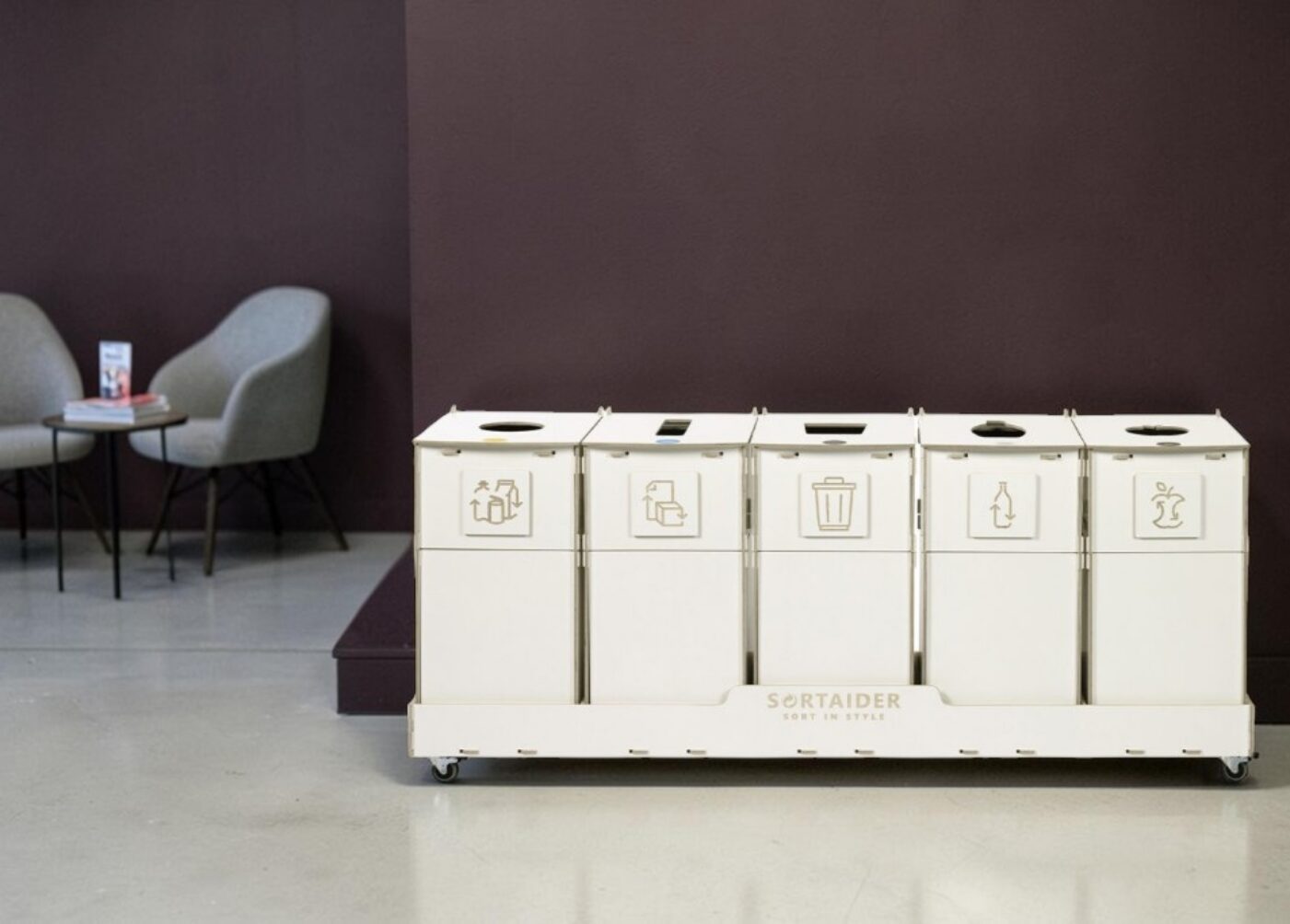 Business Office Recycling Bin for Waste Sorting in business offices, company workplaces and professional office environments.
