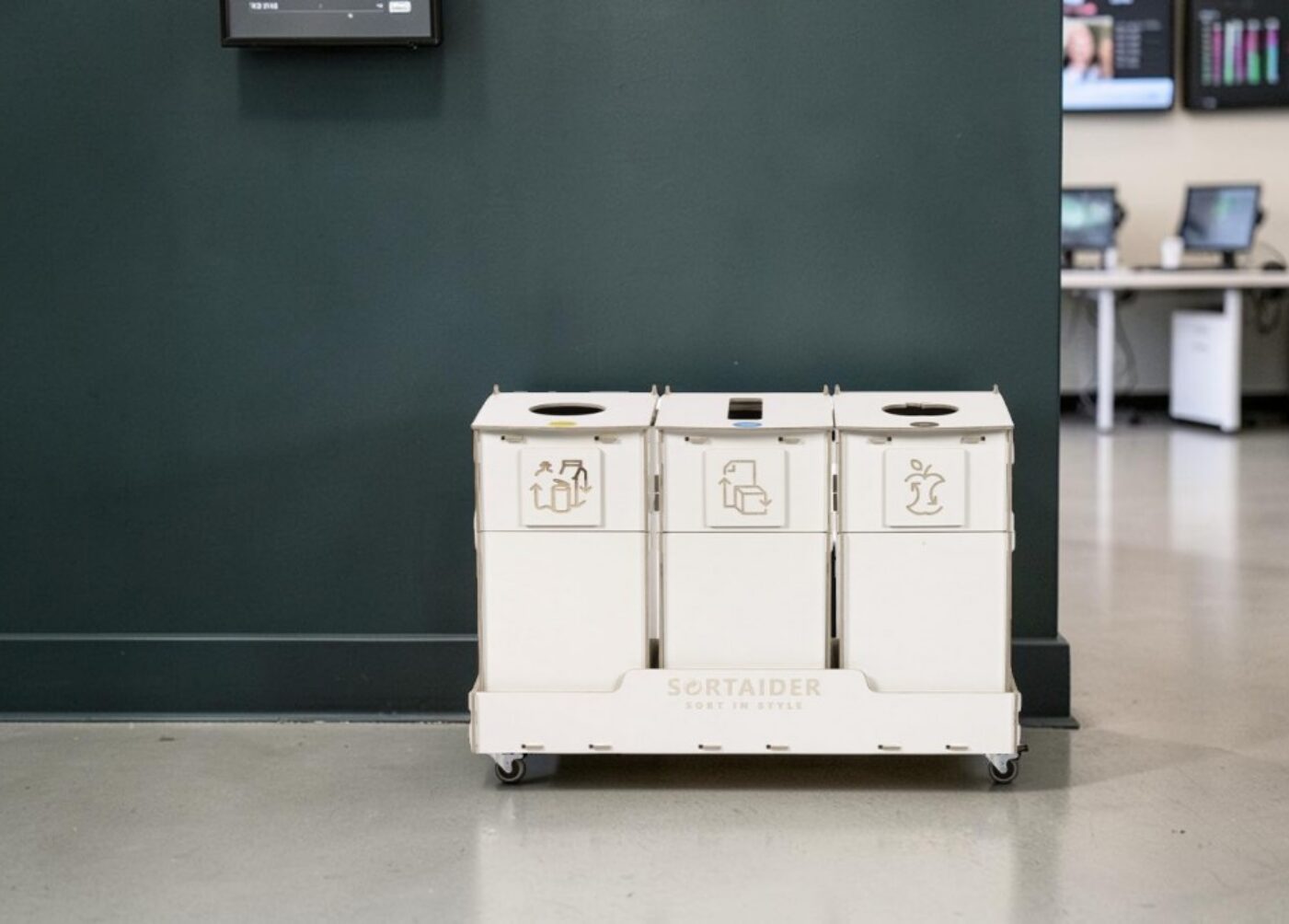 Call Centre Recycling Bin for Waste Sorting in call centres, customer support offices and agent workspaces.