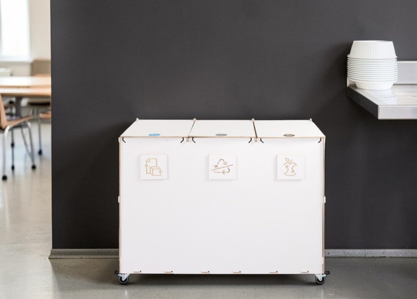 Canteen Recycling Bin for Waste Sorting in school canteens, dining halls and food service areas.