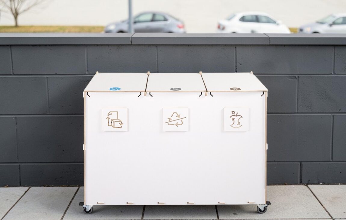 Car Park Recycling Bin for Waste Sorting in school car parks, campus parking areas and visitor parking facilities.