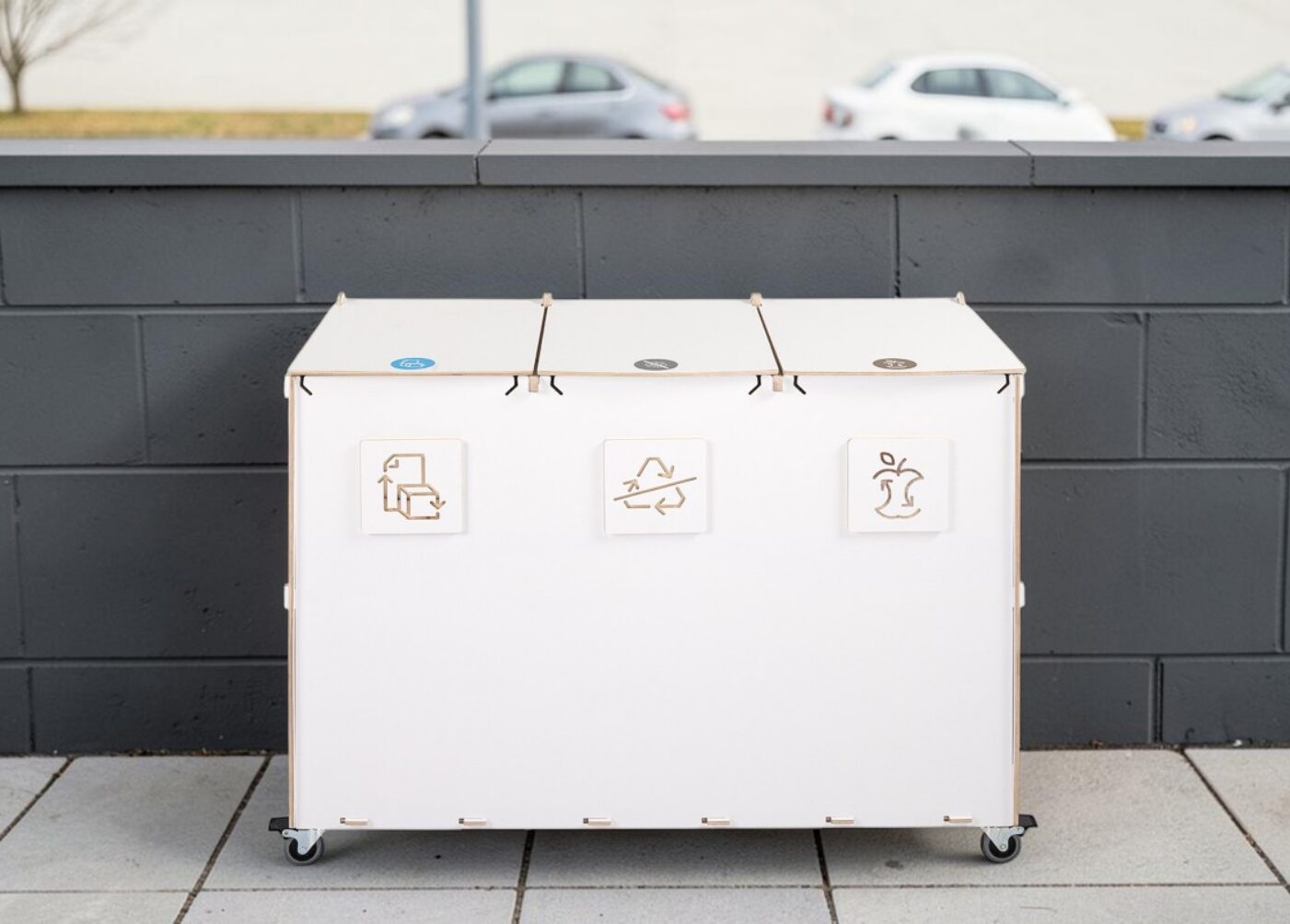 Car Park Recycling Bin for Waste Sorting in school car parks, campus parking areas and visitor parking facilities.