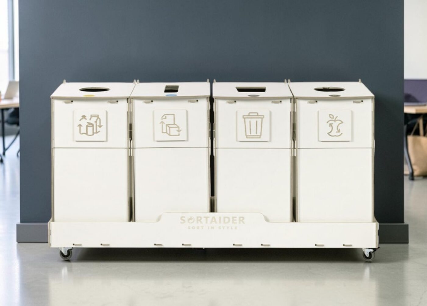 Co-working Office Recycling Bin for Waste Sorting in co-working offices, shared workspaces and flexible business environments.