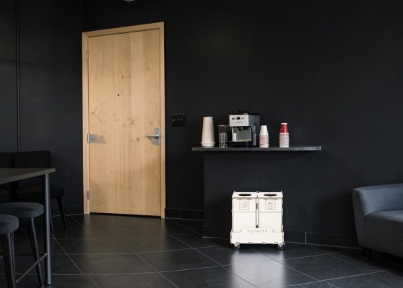Common Area Recycling Bin for Waste Sorting in office lounges, breakout areas, waiting areas and other shared workplace spaces.