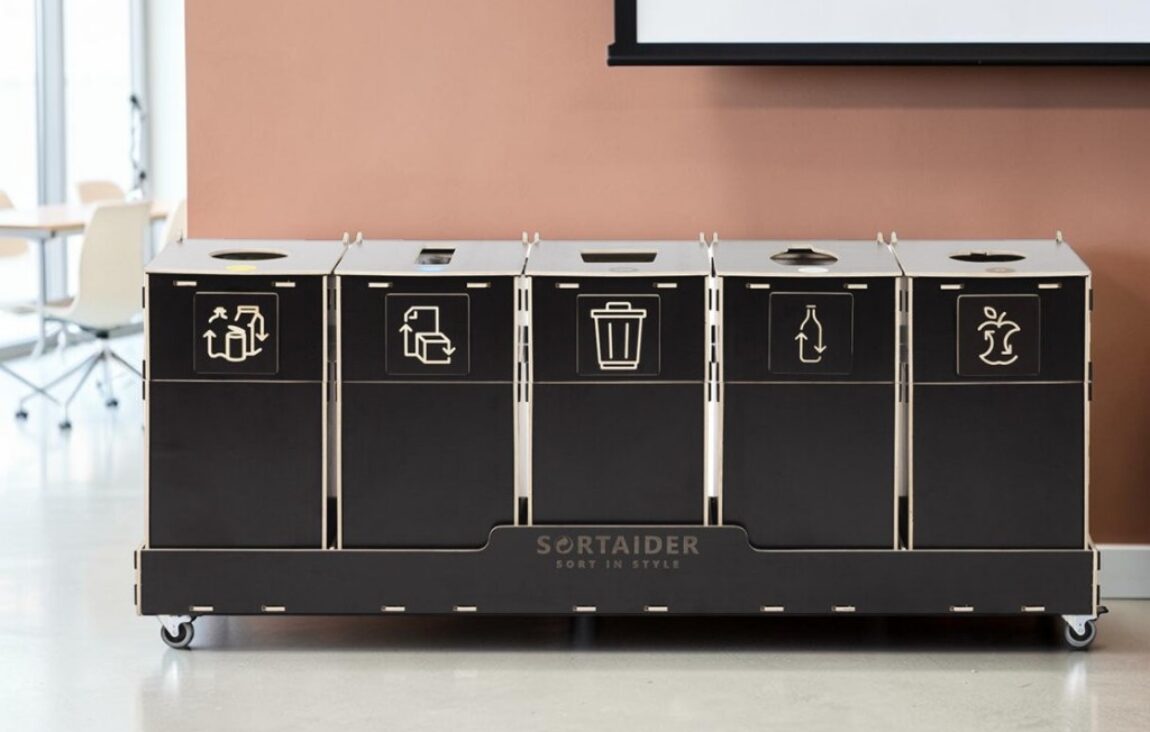 Conference Room Recycling Bin for Waste Sorting in conference rooms, presentation rooms and meeting spaces.