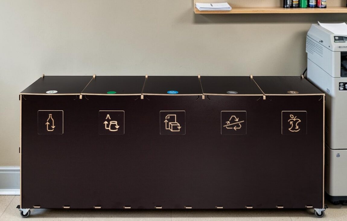 Copy Room Recycling Bin for Waste Sorting in copy rooms, print centres and educational facilities.