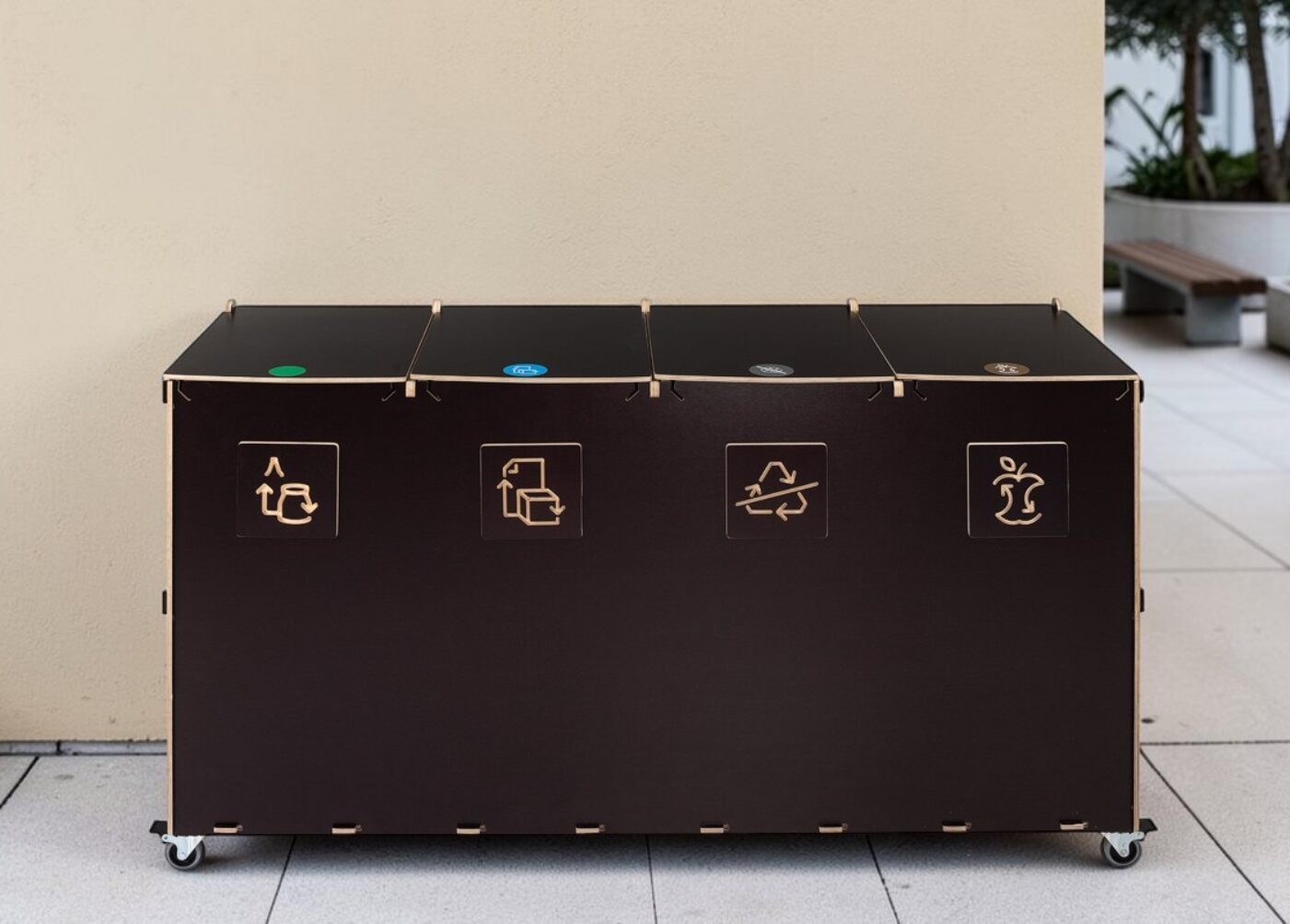 Courtyard Recycling Bin for Waste Sorting in school courtyards, campus outdoor spaces and shared educational areas.