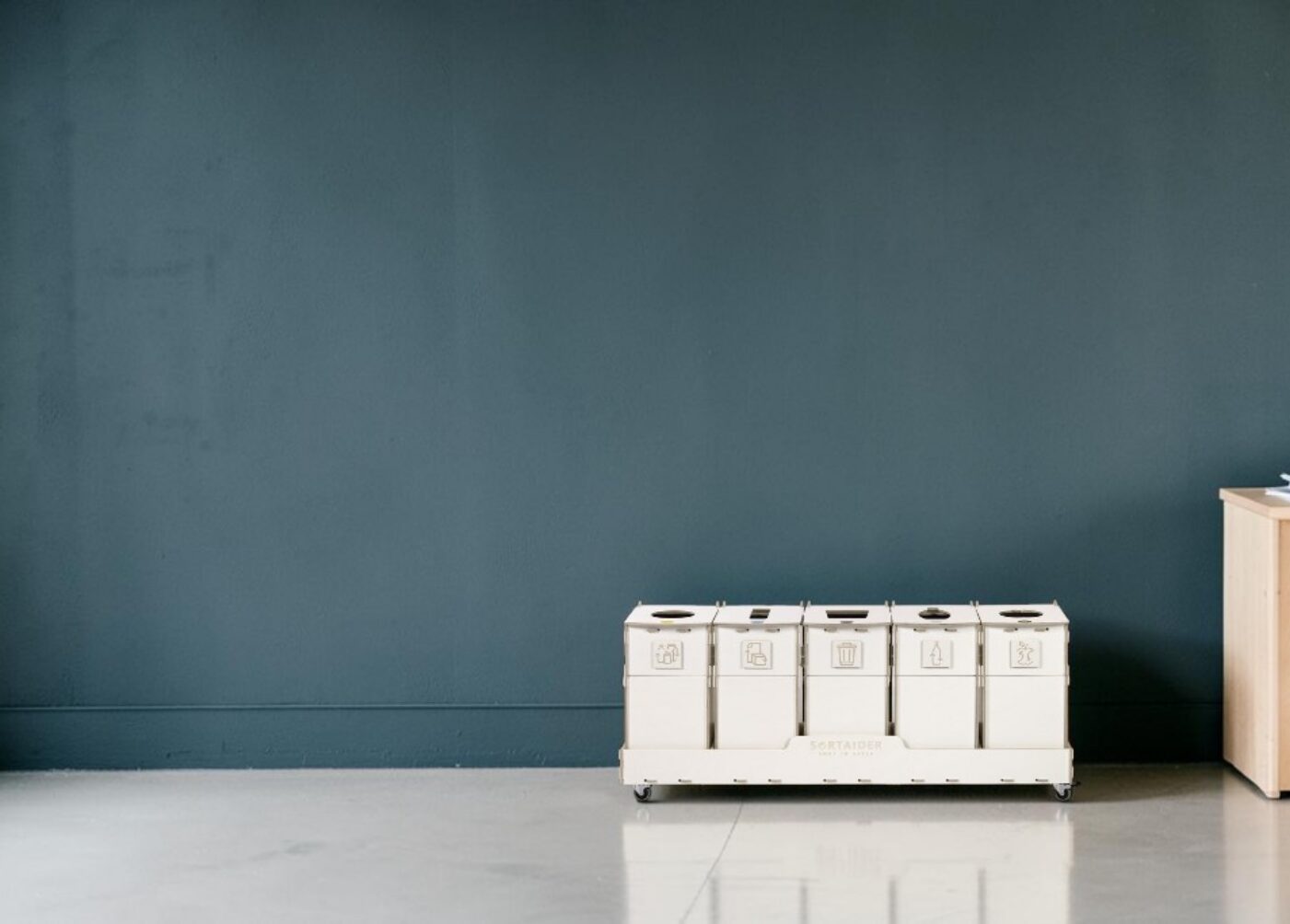 Design Office Recycling Bin for Waste Sorting in design offices, creative workspaces and design studios.
