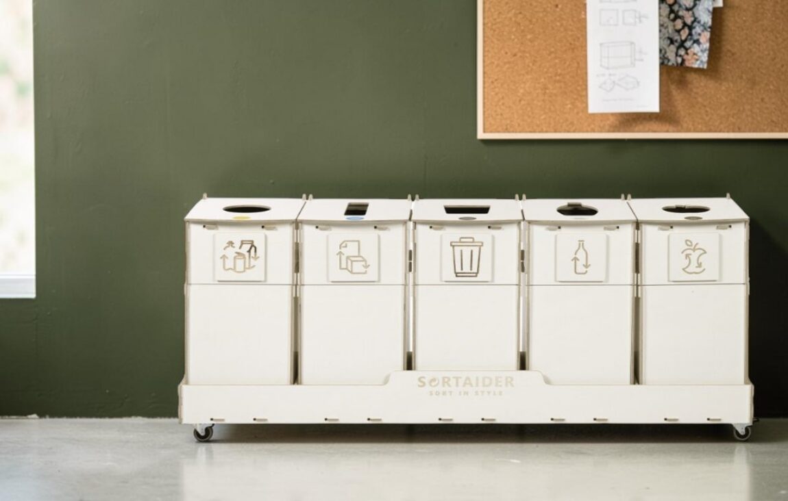 Design Studio Recycling Bin for Waste Sorting in design studios, creative workspaces and production studios.