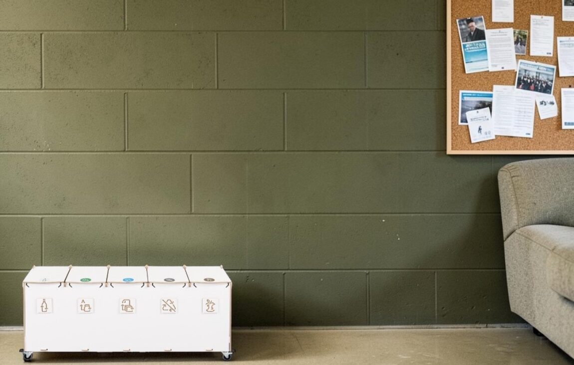 Dorm Recycling Bin for Waste Sorting in student dormitories, residence halls and campus accommodation.