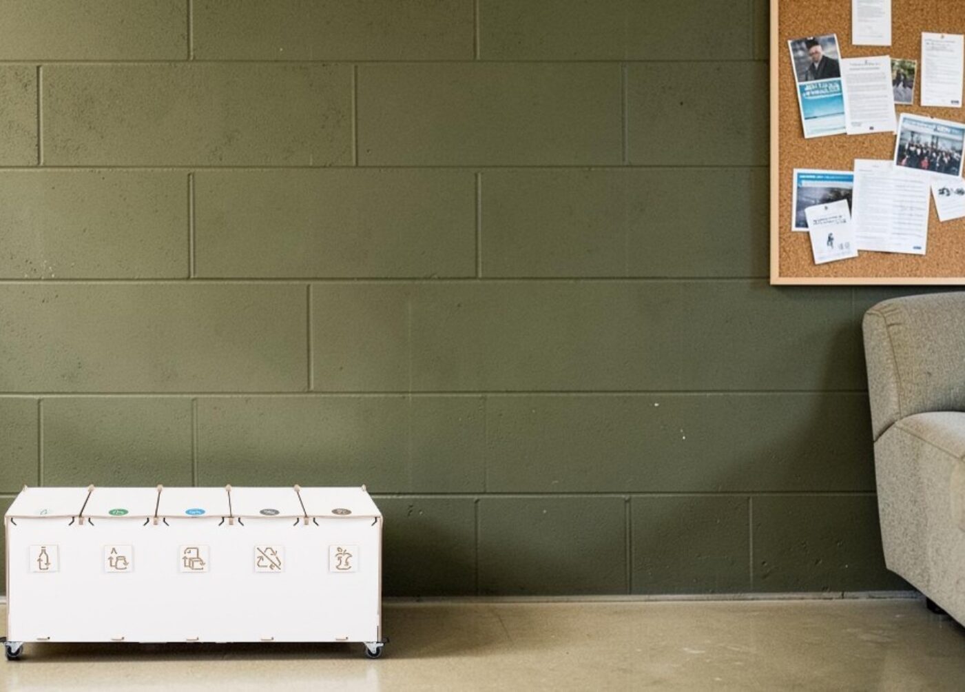Dorm Recycling Bin for Waste Sorting in student dormitories, residence halls and campus accommodation.