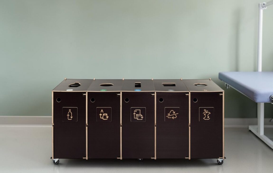 Examination Room Recycling Bin for Waste Sorting in examination rooms, medical clinics and healthcare facilities.