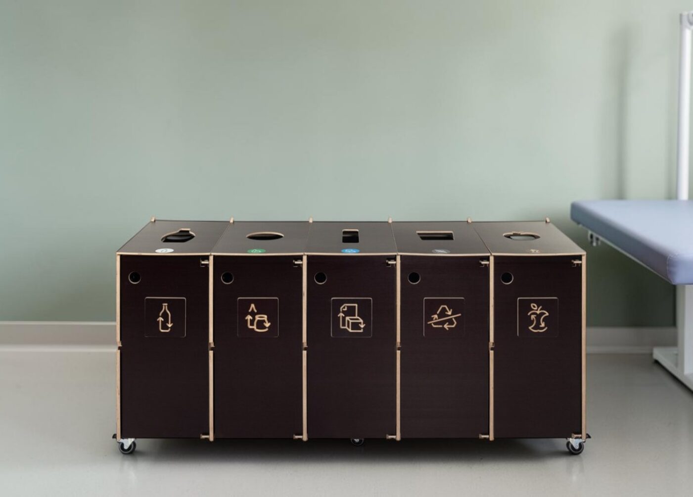 Examination Room Recycling Bin for Waste Sorting in examination rooms, medical clinics and healthcare facilities.