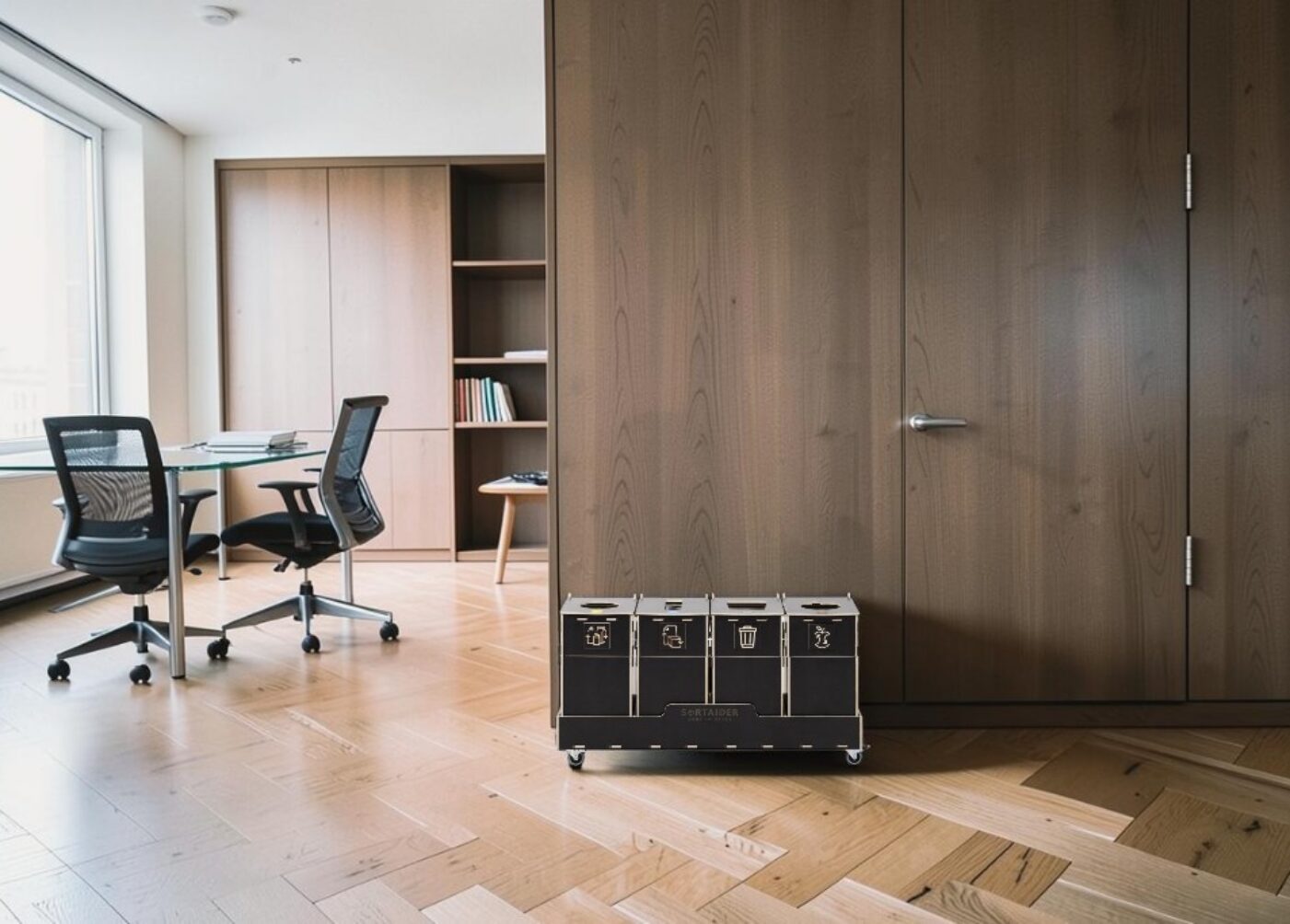 Executive Office Recycling Bin for waste sorting in executive offices, leadership suites and director workspaces.